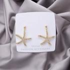 Starfish Rhinestone Dangle Earring 1 Pair - E828-1 - Starfish - Gold - One Size