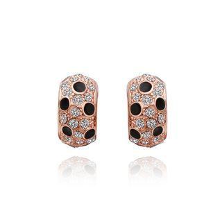 Fashion Brilliant Plated Rose Gold Geometric Stud Earrings With Austrian Element Crystal Rose Gold - One Size