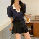 V-neck Short-sleeve A-line Polo Dress / Top