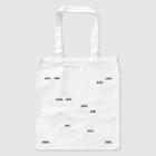 Number Embroidered Canvas Shopper Bag White - One Size