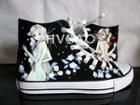 Long-haired Woman High-top Canvas Sneakers