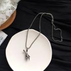 Alloy Rabbit Pendant Necklace 1 Piece - Rabbit - Silver - One Size