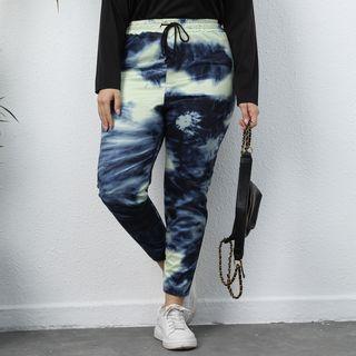 Tie-dyed Drawstring Skinny Pants