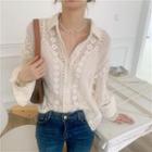 Long-sleeve Lace Loose-fit Blouse / Short-sleeve Lace Top