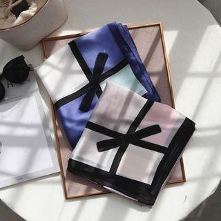 Bow Print Satin Scarf