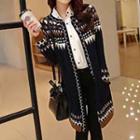 Patterned Long Knit Cardigan