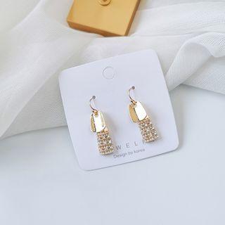 Faux Pearl Geometric Drop Earring 1 Pair - As Shown In Figure - One Size