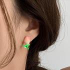 Tulip Alloy Earring Type A - 1 Pair - Pink & Green - One Size