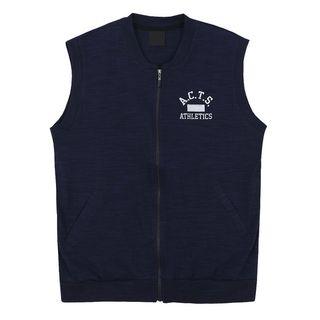 Big-size - Logo-embroidered Zip-up Vest
