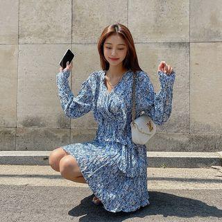 Floral Crinkled Layered Minidress