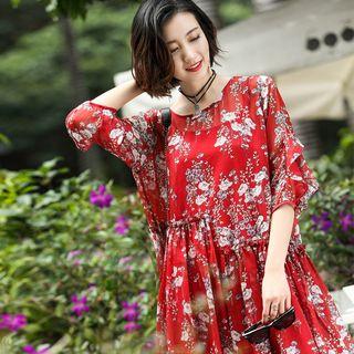 Loose-fit Floral Chiffon Dress