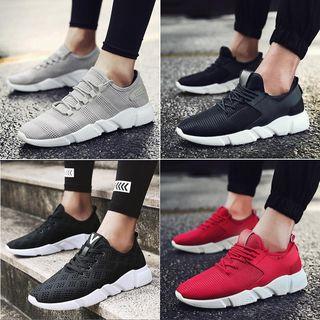 Lace-up Knit Athletic Sneakers