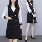 Set: Long-sleeve Shirt + A-line Pinafore Dress