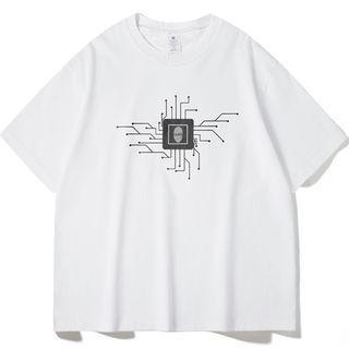 Short-sleeve Chip Print T-shirt