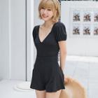 Set: Short-sleeve Swimsuit + Shorts