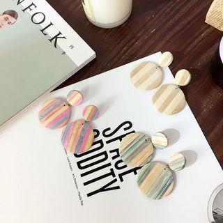 Striped Round Drop Earring