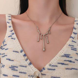 Geometric Pendant Necklace Ndxz004 - Silver - One Size