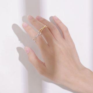 925 Sterling Silver Cross Layered Ring