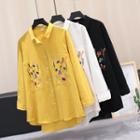 Pocket Embroidered Long Shirt