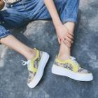 Lettering Platform Lace Ups