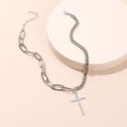 Cross Chain Necklace Silver - One Size