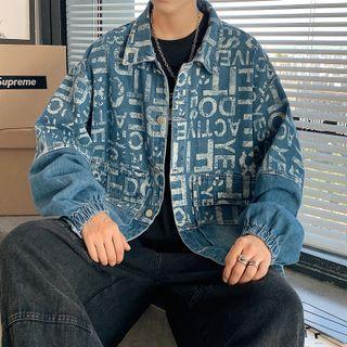 Long-sleeve Letter Print Denim Jacket