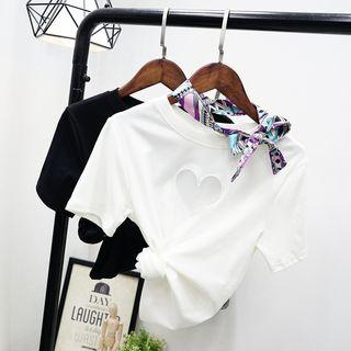 Heart Cutout Short-sleeve T-shirt