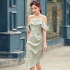 Spaghetti Strap Cold-shoulder Dress