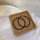 Matte Hoop Earring 1 Pair - Silver Needle - Black - One Size
