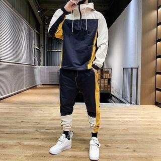 Set: Half-zip Hooded Pullover + Sweatpants