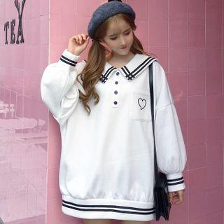 Sailor Collar Long Sweatshirt