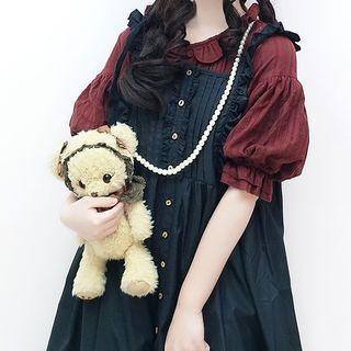 Sleeveless Frill-trim Dress / Elbow-sleeve A-line Dress