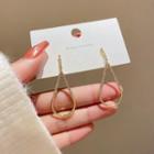 Cz Hollow Water Drop Earring E4729 - 1 Pair - Gold - One Size
