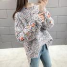 Embroidery Dip Back Sweater