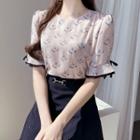 Ribbon Scarf Pattern Blouse