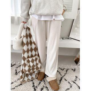 Plus Size Wool Blend Wide-leg Pants