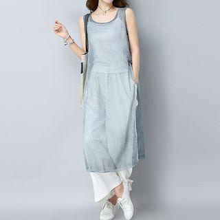 Slit-side Long Sleeveless Top