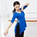Elbow-sleeve Slit Dance T-shirt