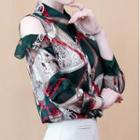 Patterned Cold-shoulder Shirt