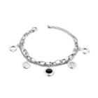 Fashion Classic Roman Numeral Geometric Round 316l Stainless Steel Bracelet Silver - One Size
