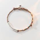 Bead Sterling Silver String Bracelet 1 Pc - Orange & Yellow & Purple & Silver - One Size