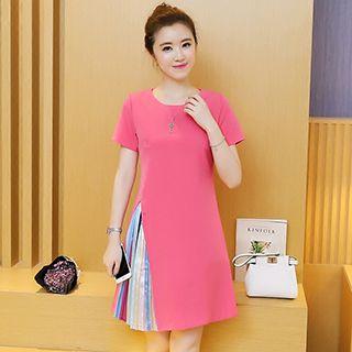 Pleated Panel Short-sleeve Dress