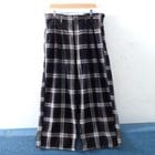 High-waist Plaid Wide-leg Pants Black - 5xl