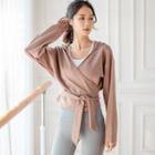 Tie-strap Cropped Sports Hoodie