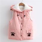 Embroidered Hooded Padded Vest