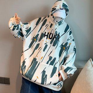 All-over Lettering Print Hoodie