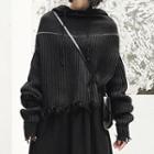 Asymmetric Knit Hoodie