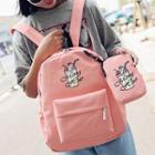 Set Of 2: Printed Backpack + Pouch