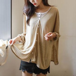 Oversized Linen Blend Cardigan