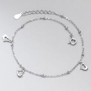 Heart Sterling Silver Anklet